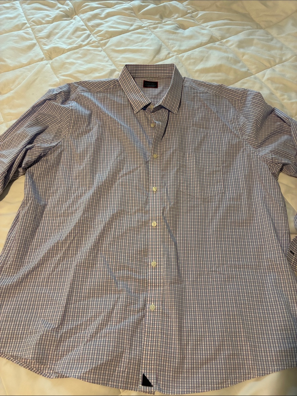 UNTUCKit Blue and White Micro-Check Dress Shirt (performance )